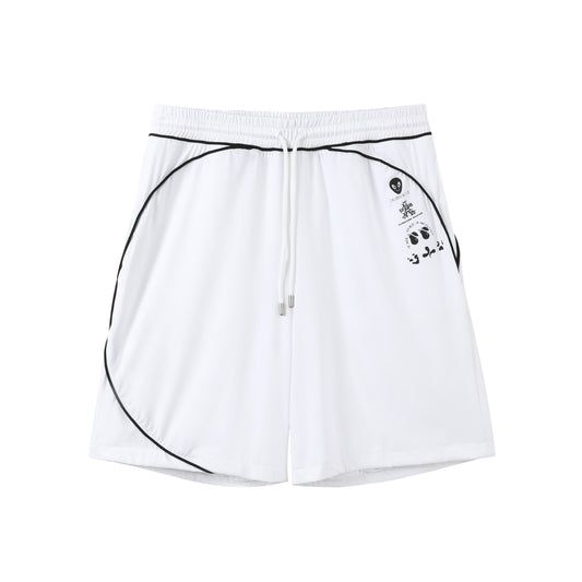 Piped Lux Club Shorts (White) - Puppet-Theater