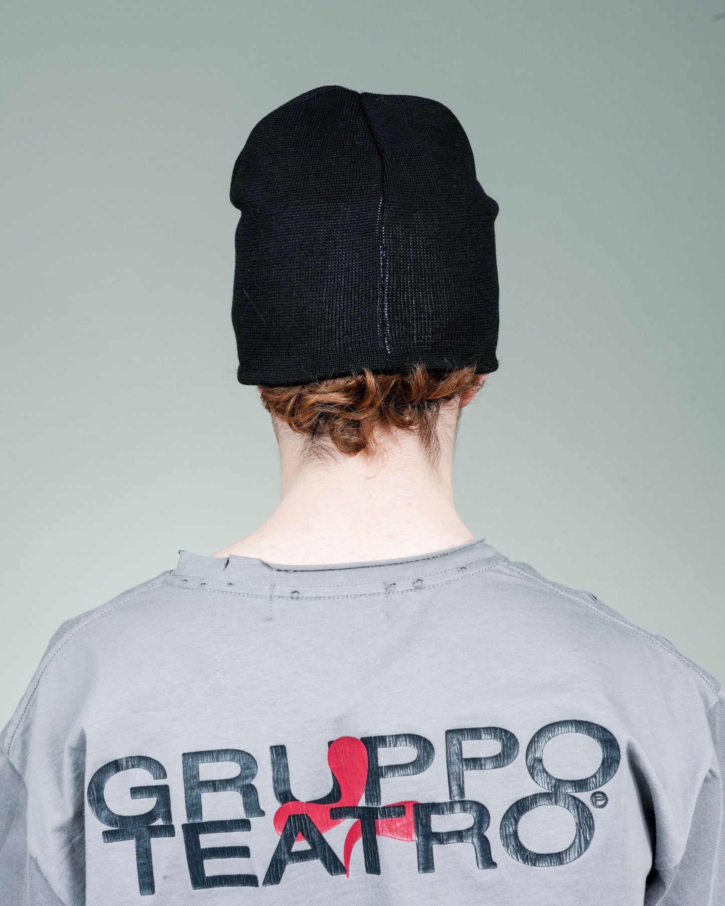 Puppet Corp Beanie in Black and Eggshell Blue