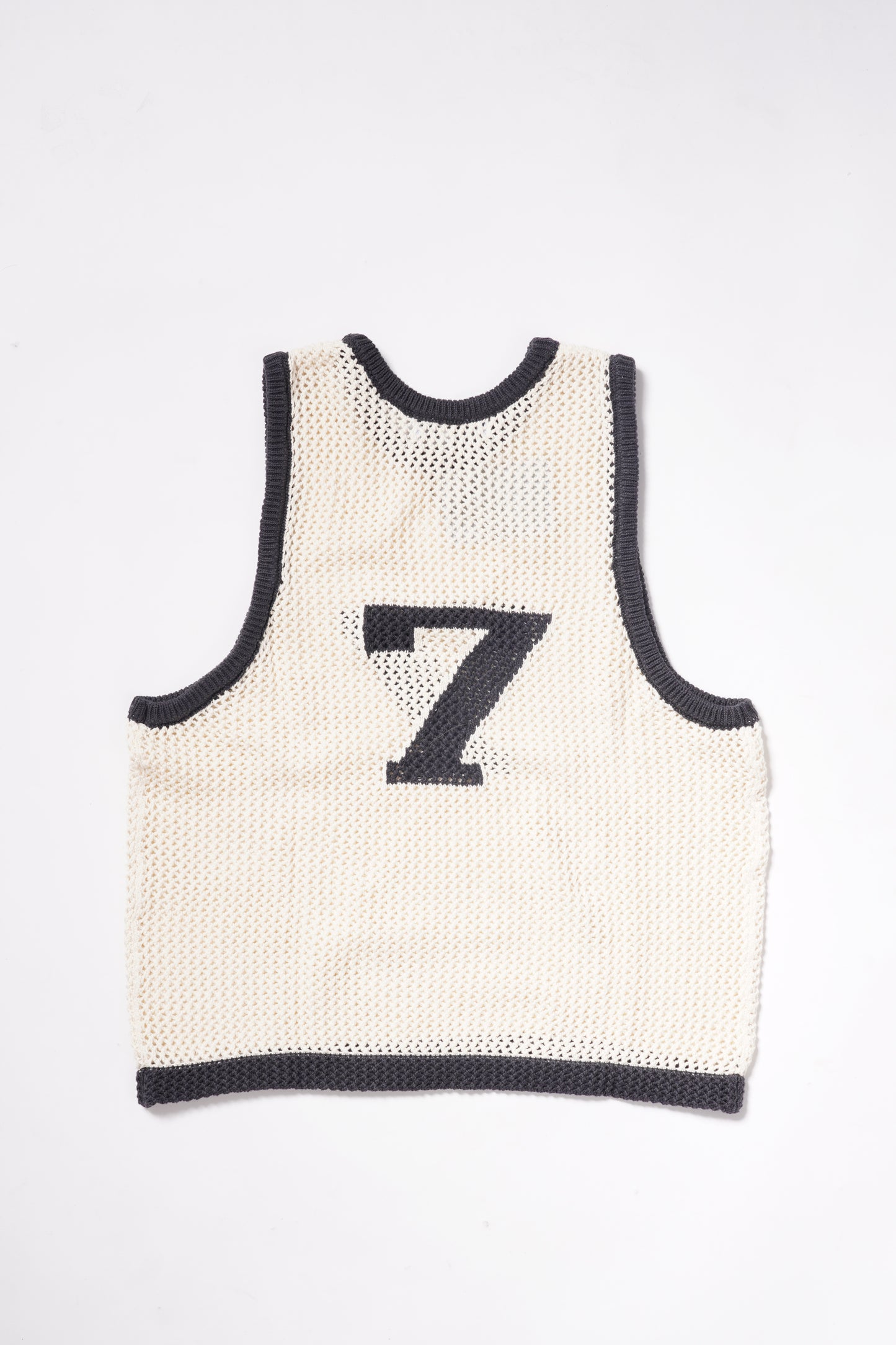Naive Gauge Knit Vest in Piano Black/Archive White - Puppet Theater