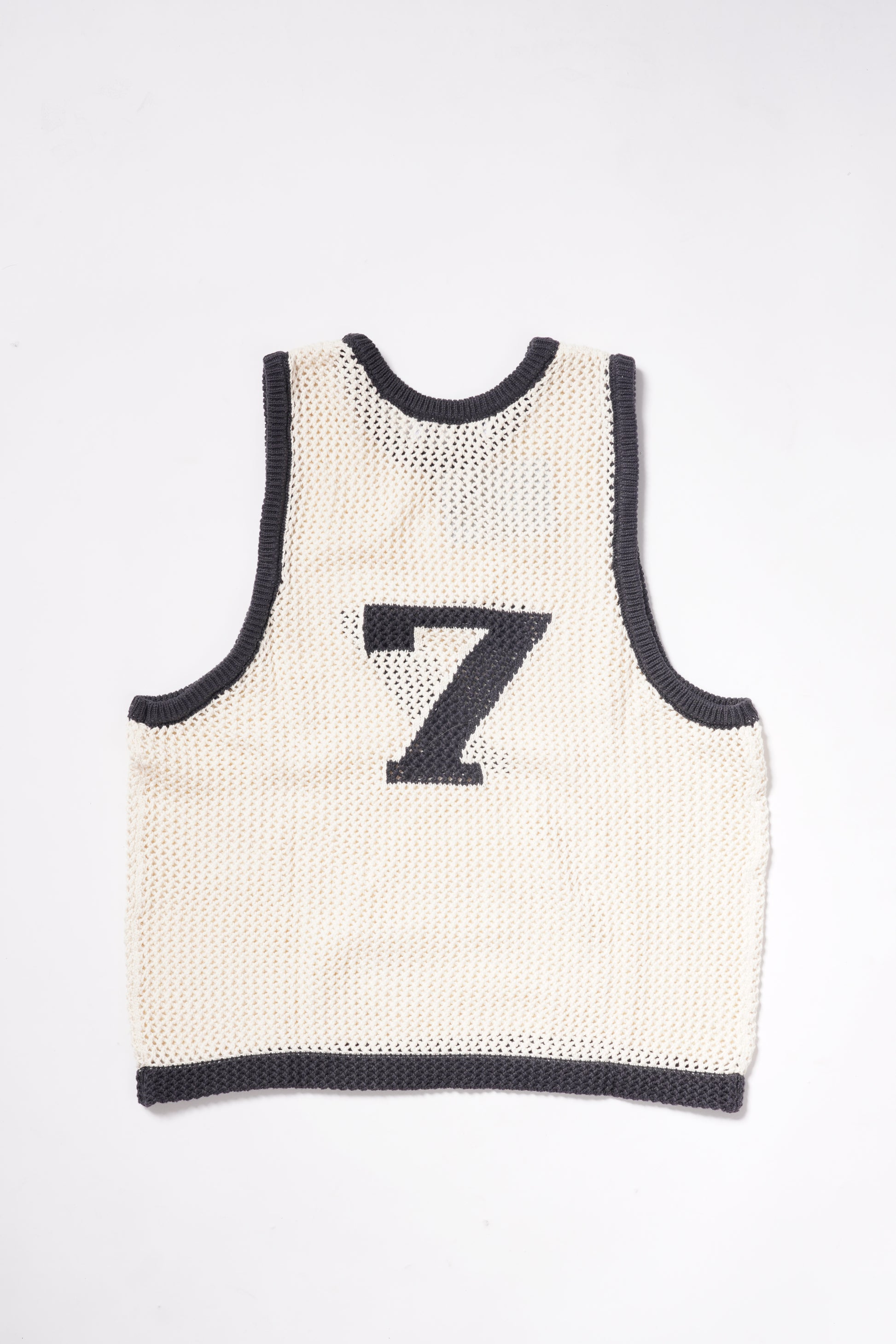 Naive Gauge Knit Vest in Piano Black/Archive White - Puppet Theater