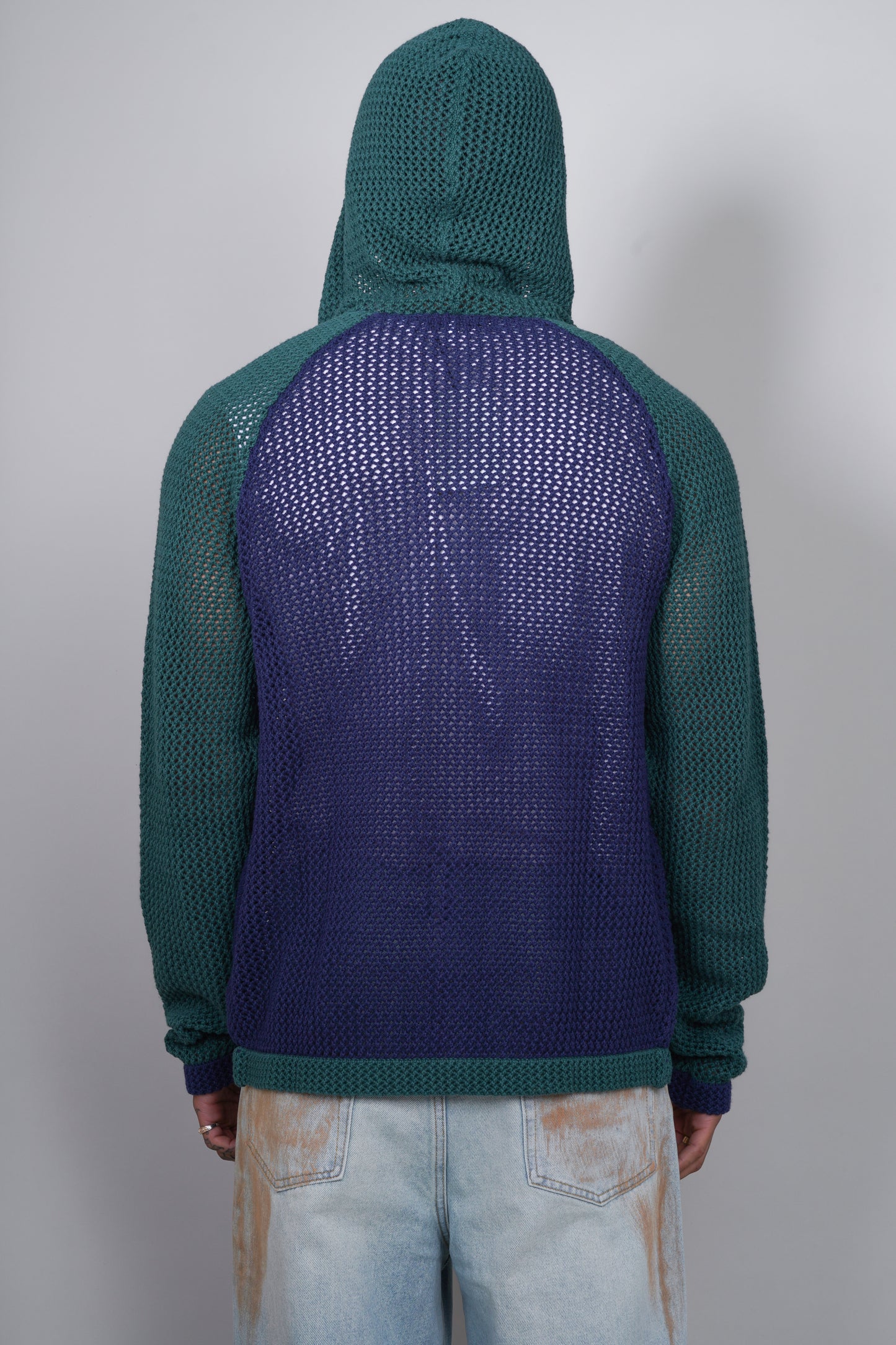 Naive Gauge Zip-up Hoodie in Moss/Midnight - Puppet Theater