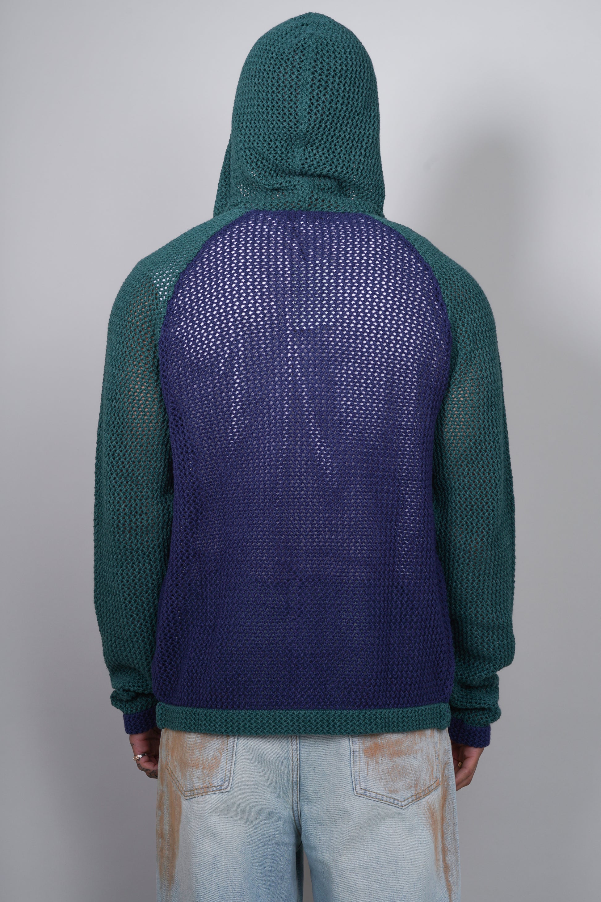 Naive Gauge Zip-up Hoodie in Moss/Midnight - Puppet Theater