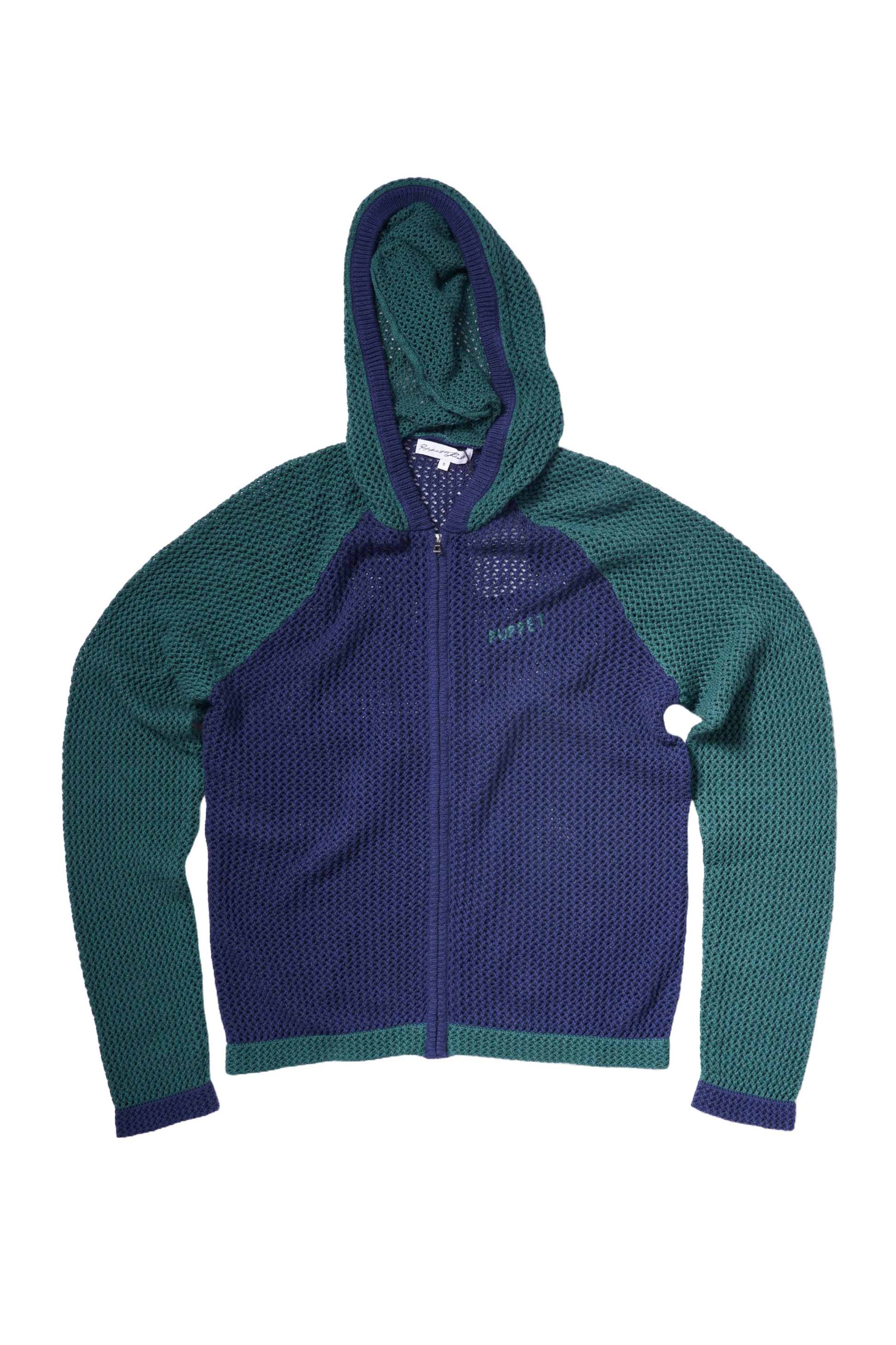 Naive Gauge Zip-up Hoodie in Moss/Midnight - Puppet Theater