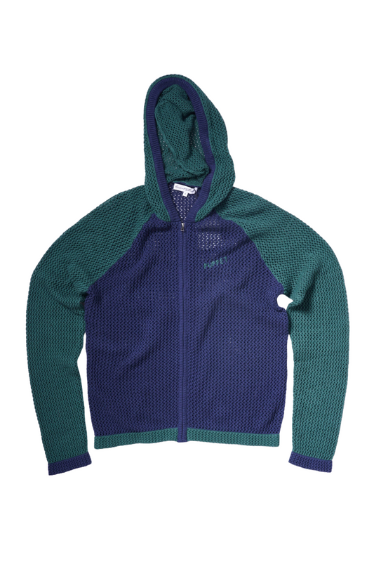 Naive Gauge Zip-up Hoodie in Moss/Midnight - Puppet Theater