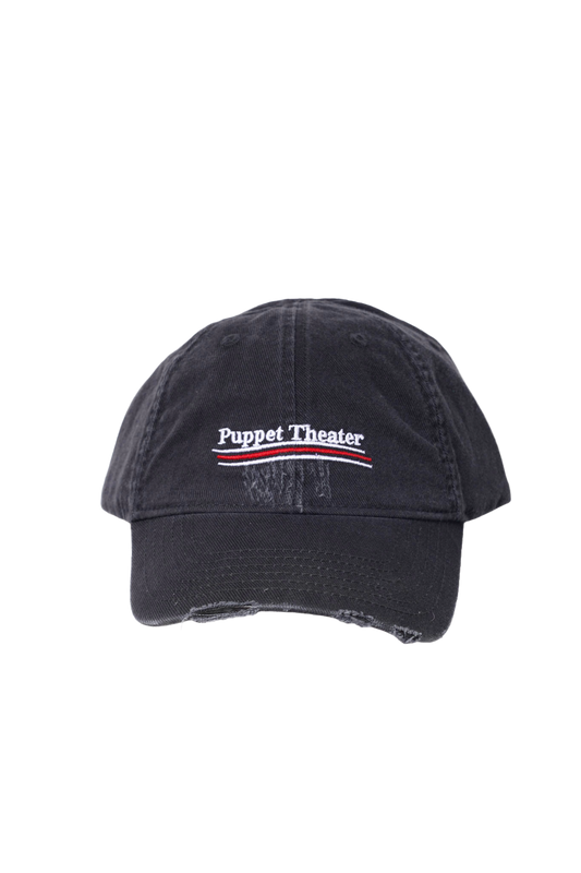 Political Joke Cap in Washed Black - Puppet Theater