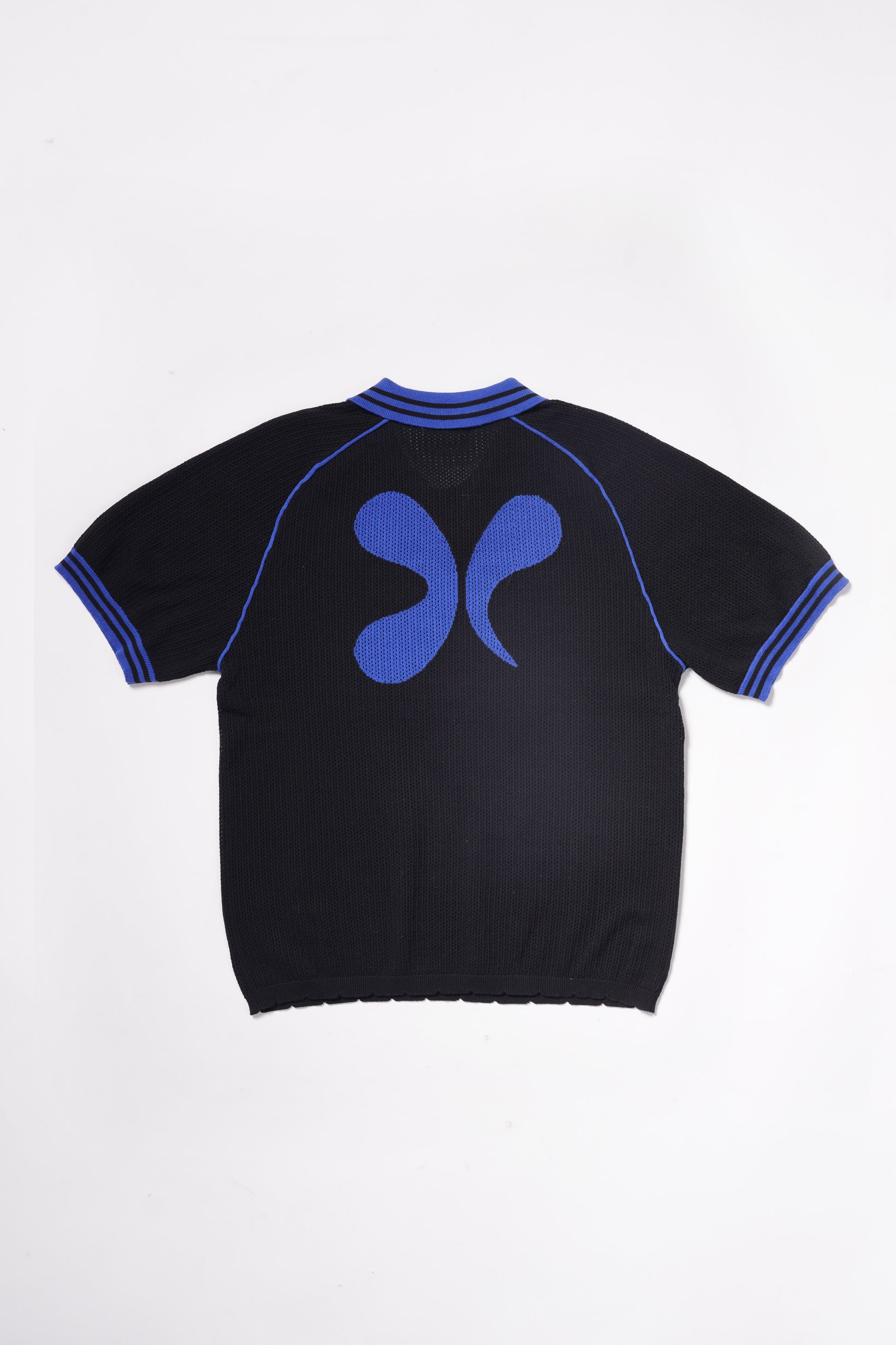 Puppet Knit Jersey in Piano Black and Chelsea Blue - Puppet Theater